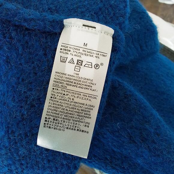 NWT Banana Republic Blue Wool Blend Open Front Cardigan Sweater M - Picture 4 of 4